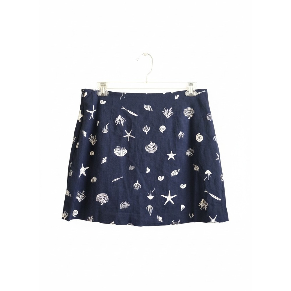 a new day Navy Blue Shell Print Skort